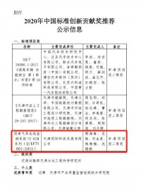 同陽科技入選2020年中國標(biāo)準(zhǔn)創(chuàng)新貢獻(xiàn)獎(jiǎng)天津市推薦名單